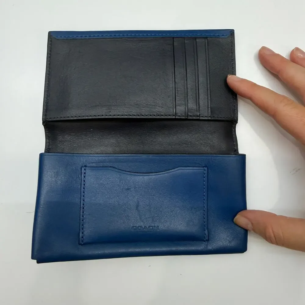 Coach Blue Leather Mens Wallet